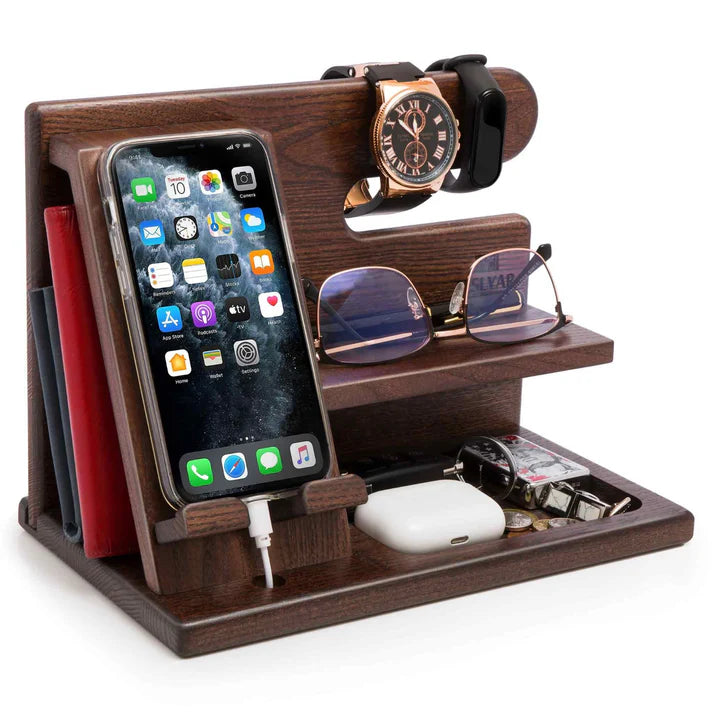 The Wooden Dock | Multifunctional Desk Organizer