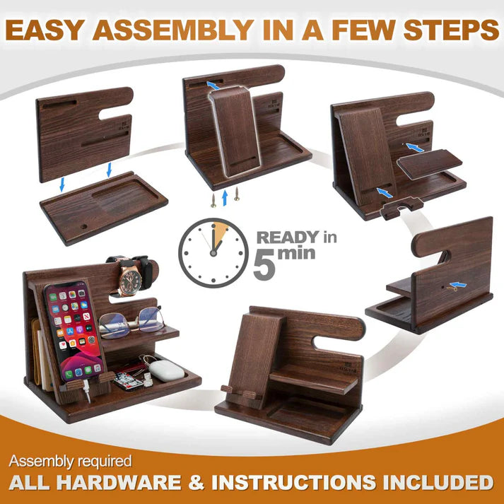 The Wooden Dock | Multifunctional Desk Organizer