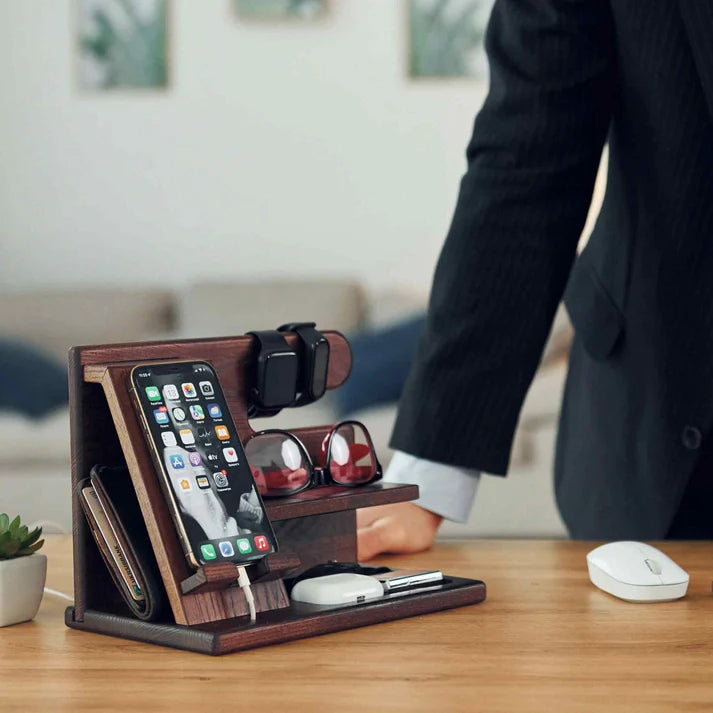 The Wooden Dock | Multifunctional Desk Organizer